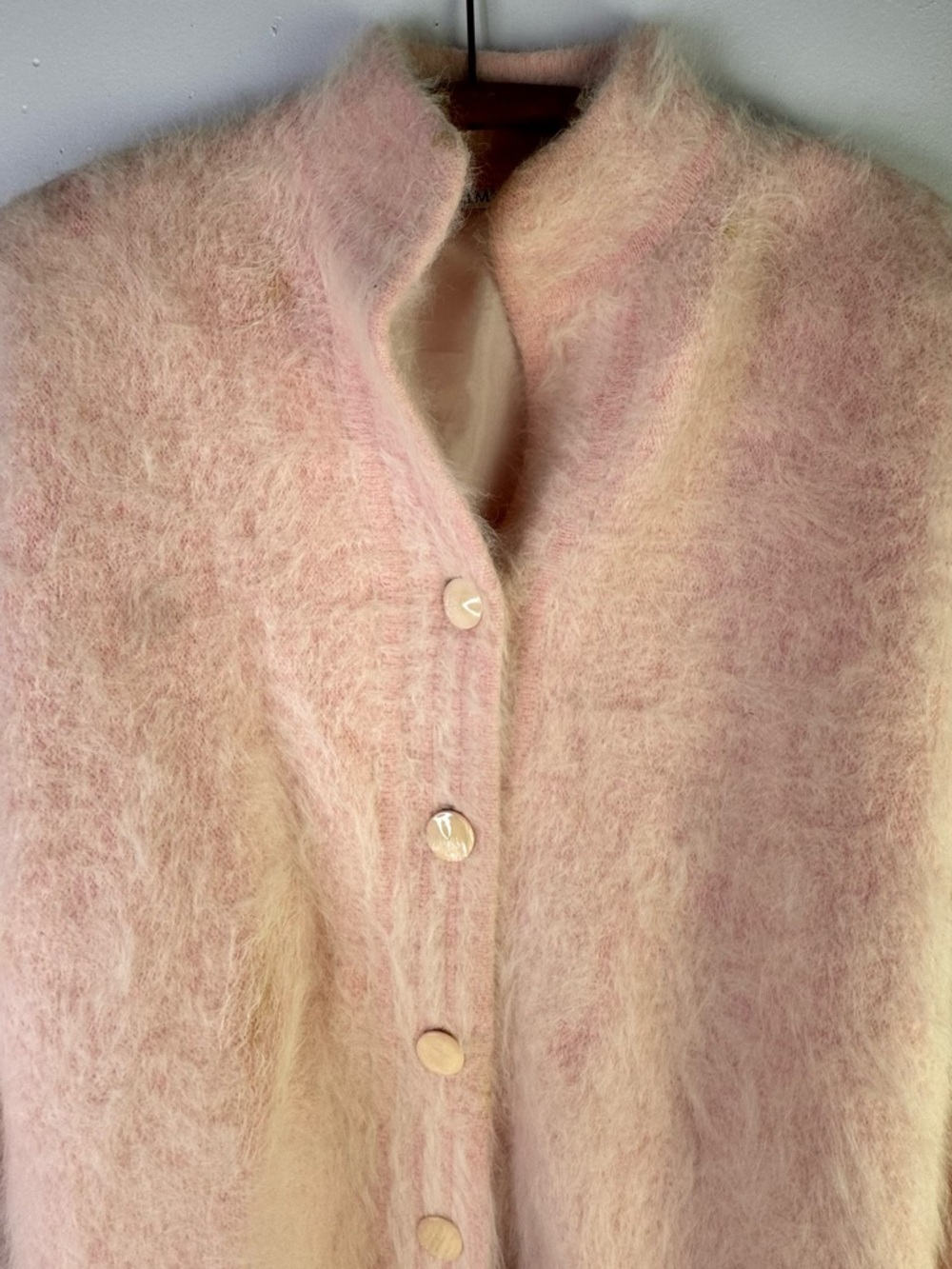 Stillman Studios Angora Cardigan Sweater Jacket large Pink VINTAGE - Picture 6 of 10